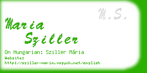 maria sziller business card